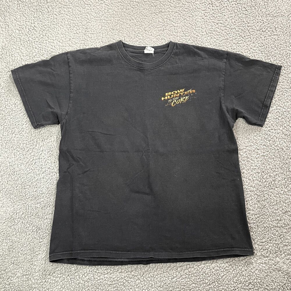 Bow Hunter T Shirt y2k Men's Short Sleeve Active Hiking Black Graphic Logo XL